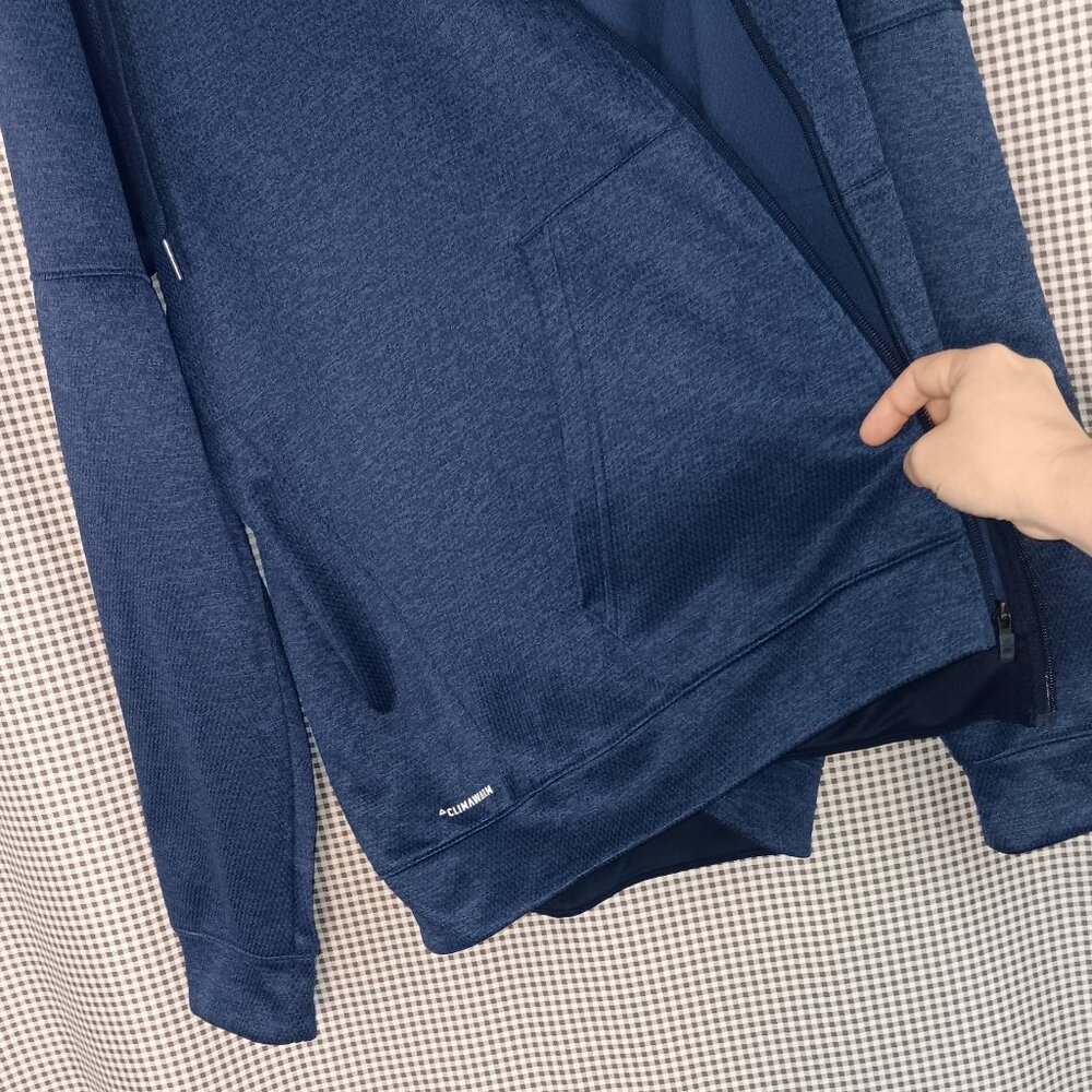 NWOT Adidas ClimaWarm Full Zip Blue Hoodie Men's XL - Picture 5 of 7